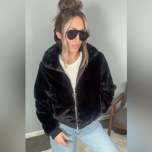 Faux Fur Zip Jacket